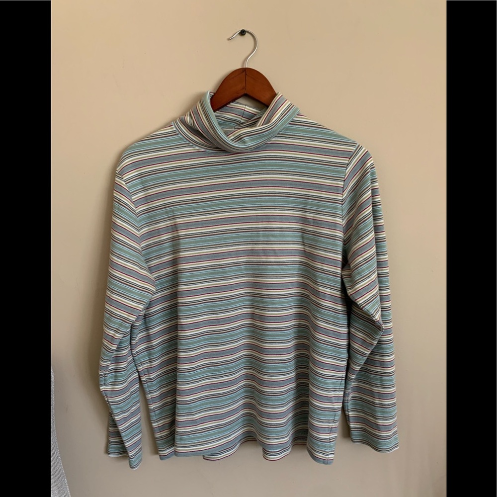 Vintage turtle neck long sleeve, XL, stretchy, 70s 80s style, cute stripes